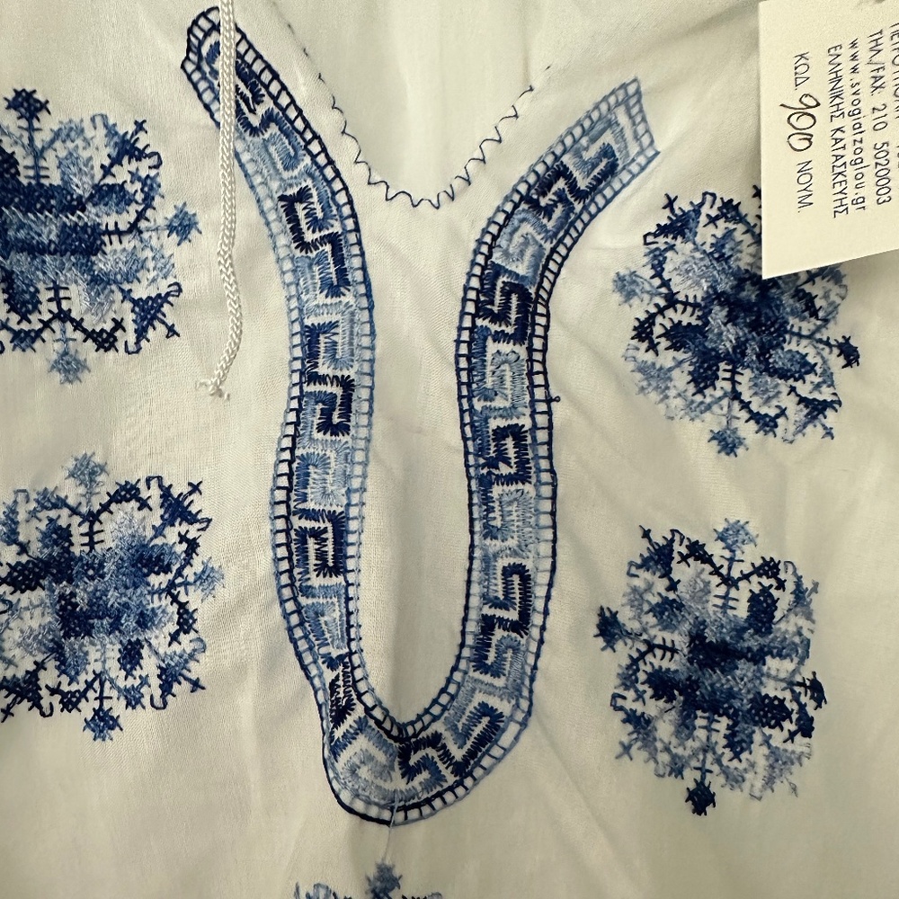 Greek embroidered top